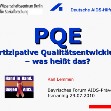 Vorschaubild Lemmen pq-partizipative Qualitätsentwicklung - Was heißt das? München 2010